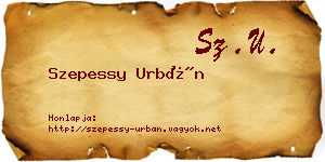 Szepessy Urbán névjegykártya